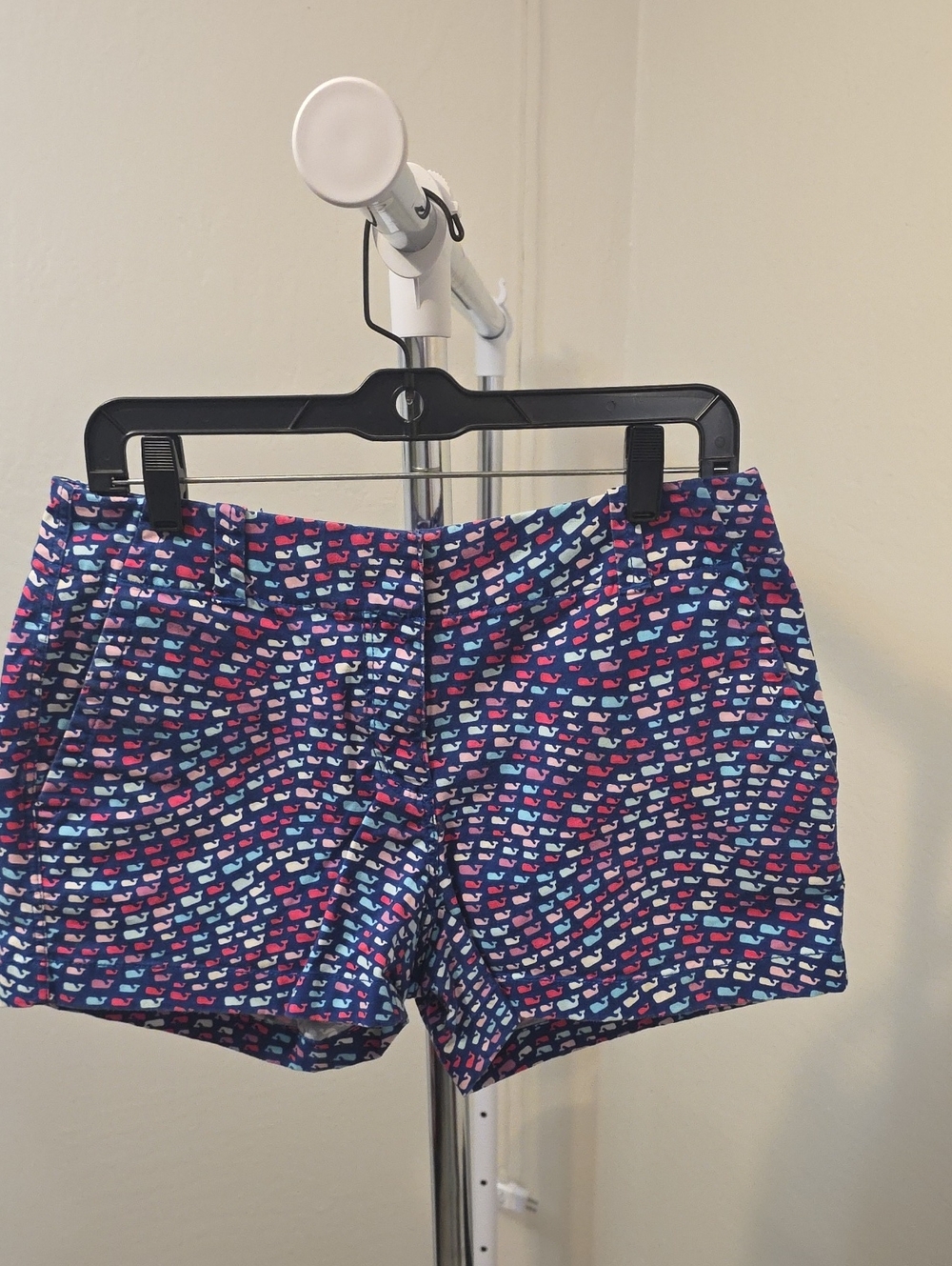 Vineyard Vines Navy Shorts with Pink & Light Blue Whale Print